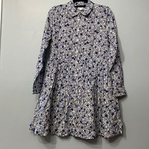 NET J.Crew long sleeve drop waist button up shirt dress. Size 8